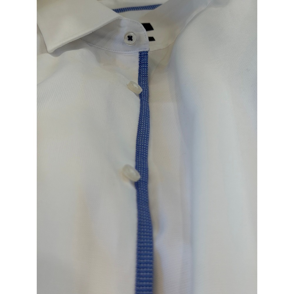 Hugo Boss Men's Dress Shirt Regular Fit White Organic Cotton Size 39 / 15.5 - Picture 5 of 11
